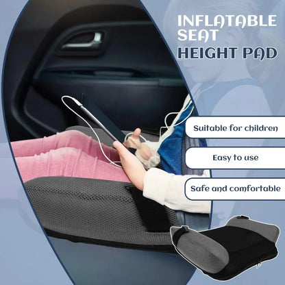 Inflatable Booster Car Seat - Portable PVC Travel Cushion for Kids with Comfortable Backless Design