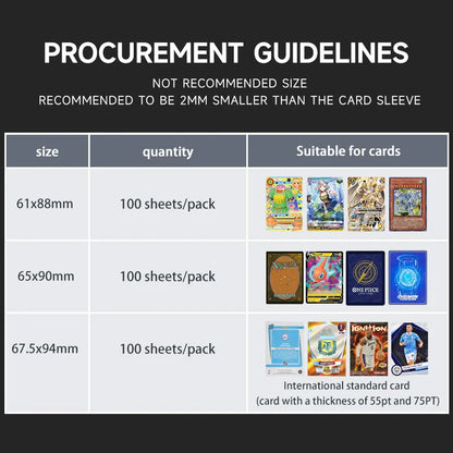Pull Tab Sleeves for Toploaders & Card Savers – Semi-Rigid Card Holders for Pokémon & YuGiOh, Convenient Card Pickup