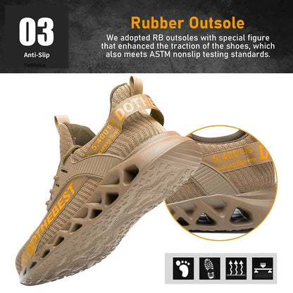 Steel Toe Safety Shoes for Men & Women – Lightweight Puncture-Proof Work Sneakers, Unisex Construction Boots
