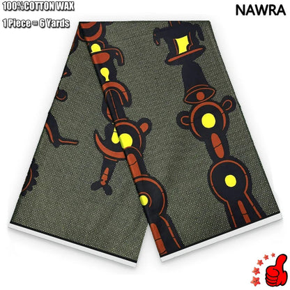 100% Cotton African Real Wax Fabric - Ankara Batik Pagne Sewing Material for Women's Dresses