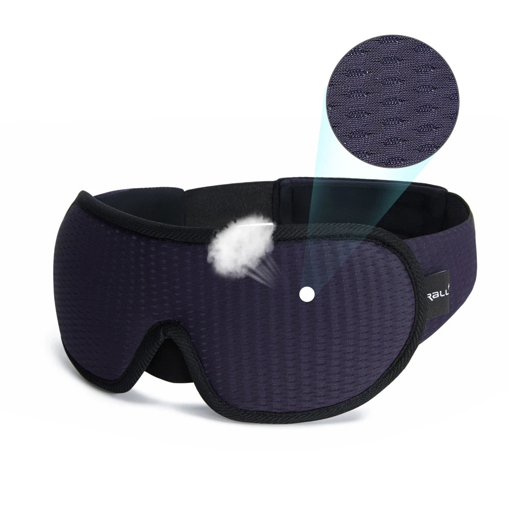 3D Padded Sleep Mask — Soft Eye Shade Blindfold for Blocking Light, Sleeping Aid Eyepatch