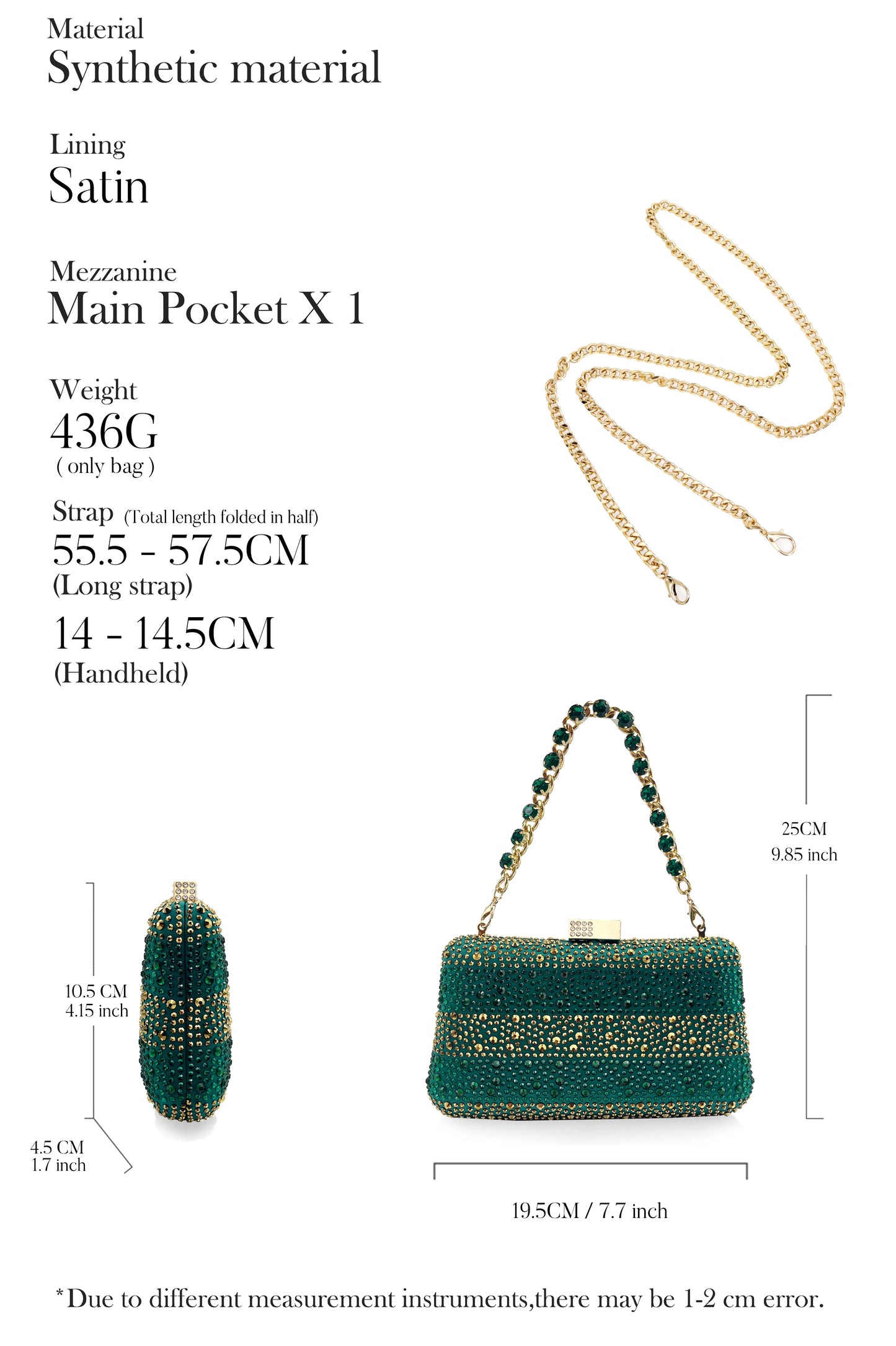 Women’s Green Rhinestone Shoe & Bag Set - Italian Luxury Style Wedding & Party Accessories
