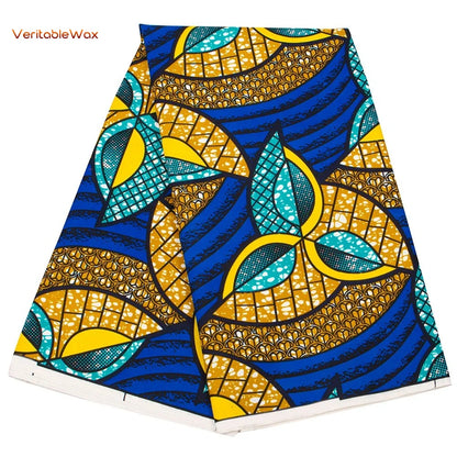 Ankara African Wax Print Fabric - Batik Pagne Polyester Material for DIY Sewing, Patchwork & Wedding Dress Craft