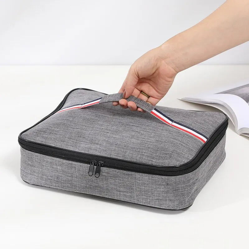 Large Capacity Insulated Lunch Box Bag: Portable Flat Tote for Working and Hiking - Food Delivery Cooler