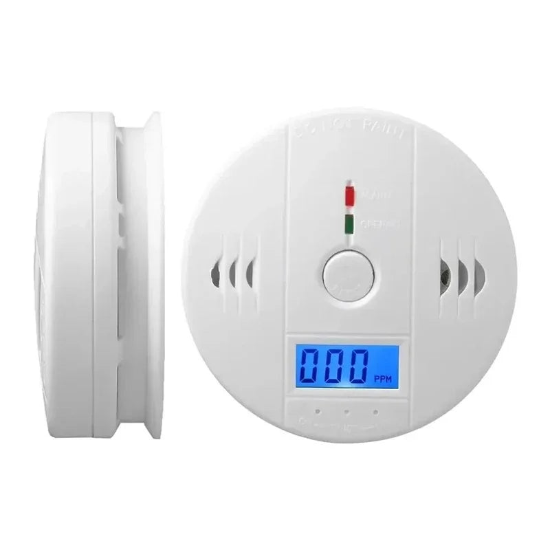 Carbon Monoxide & Smoke Alarm - LCD Wireless CO Detector with Toxic Gas Leak and Fire Sound Alarm for Home Safety