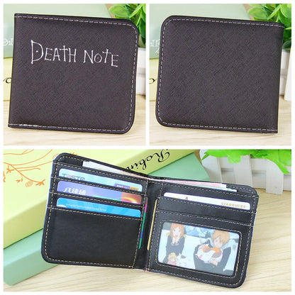 Death Note Anime Wallet — Black PU Leather Short Card & Coin Purse for Boys & Girls Gift