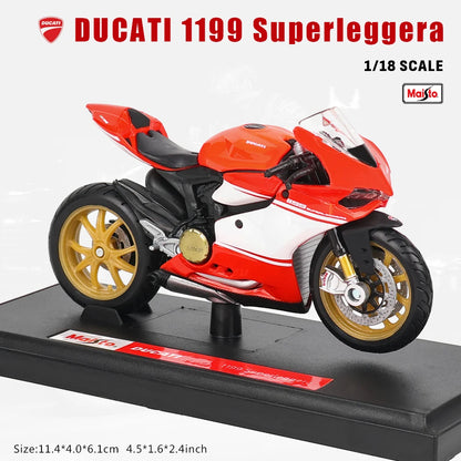 Maisto 1:18 Alloy Motorcycle Model – Yamaha MT-07/MT-10, Ducati, Kawasaki, KTM, Suzuki, BMW