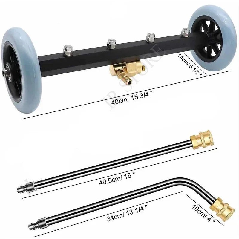 5000 PSI High-Pressure Car Washer – 16 Inch Electric Chassis Cleaning Water Broom with Dual Extension Rods for Vehicles & Motorcycles