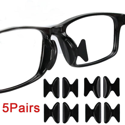 5 Pairs Silicone Anti-Slip Eyeglass Nose Pads – Butterfly Style Nose Rest with Height Lift & Comfort Support for Glasses