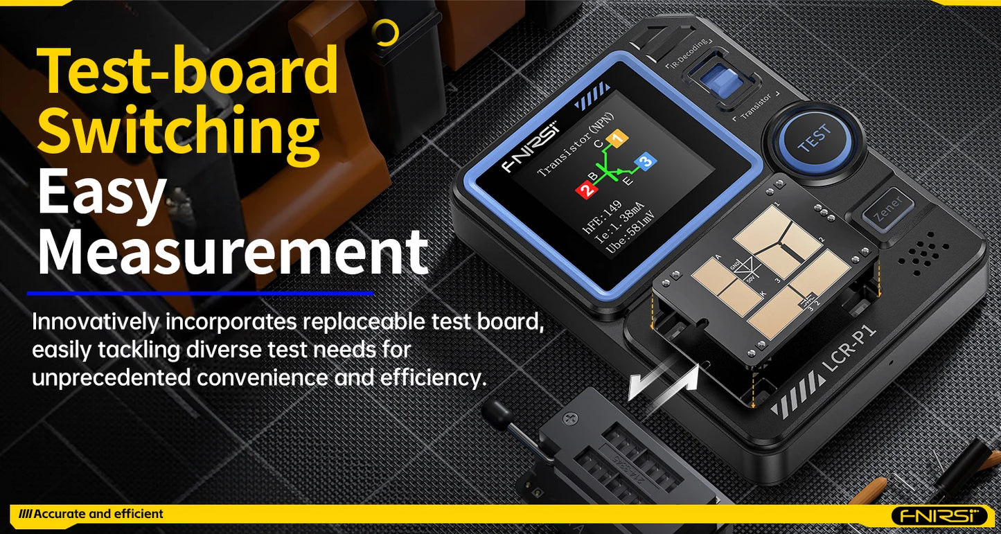 FNIRSI LCR-P1 Transistor Tester – Diode, Triode, Capacitance, Resistance, LCR & ESR Meter for NPN, PNP, MOSFET, IR Testing
