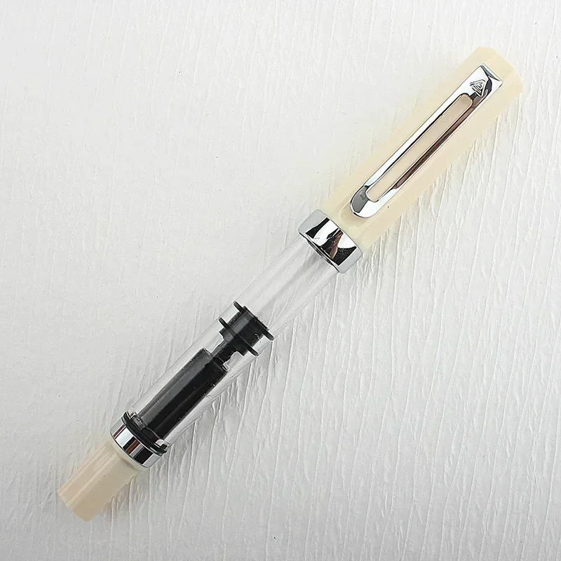 3059 Piston Fountain Pen – High-Quality Transparent Resin with EF/F Nib (0.38/0.5mm) for Business & Gift