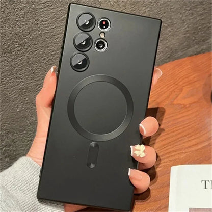 Luxury Matte Magnetic Case for Samsung S25/S24/S23/S22 Ultra & S21/S20 Plus – Magsafe Compatible Note 20 Ultra Phone Cover