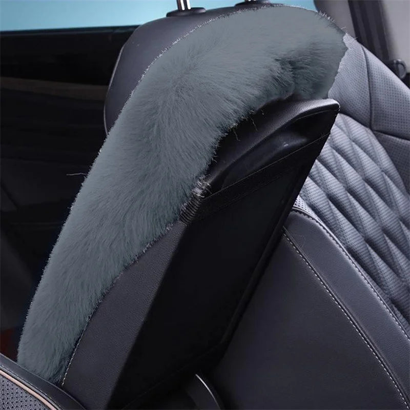 Cute Plush Car Armrest Cover – Warm Center Console Cushion Pad for Auto Interior Decor (Universal Fit)