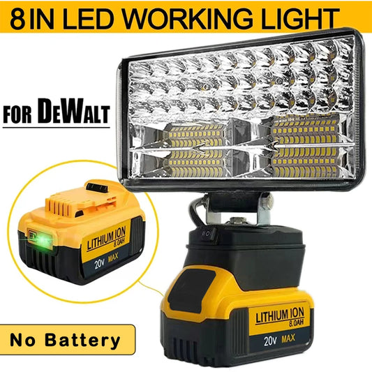 3/4/5/8-Inch LED Portable Spotlights – Cordless Handheld Work & Fishing Light, Emergency Tool Lamp for Dewalt 18V Battery