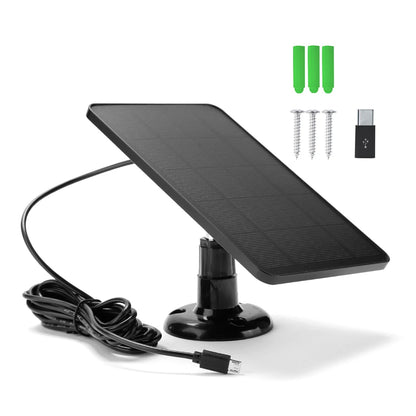 10W 5V Solar Panel Charger – 2 in 1 Micro USB & Type-C for Security Cameras & Small Home Light Systems