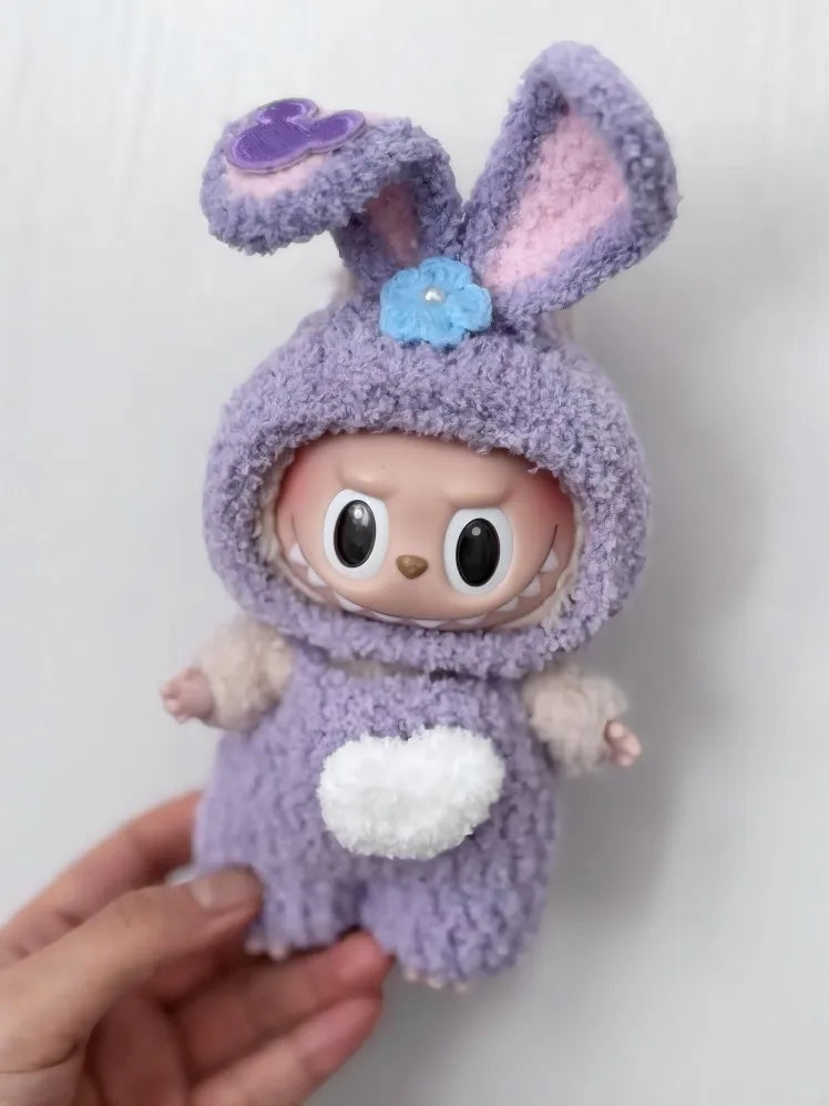 Labubu 17cm Doll Clothes Only — Fashion Hoodie Outfit for Model Dolls, Cute Xmas Accessory
