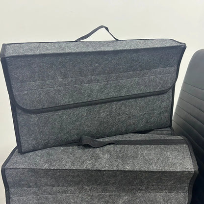 Anti-Slip Compartment Boot Storage Organizer – Soft Felt Car Trunk Organizer & Tool Storage Box, Car Accessories