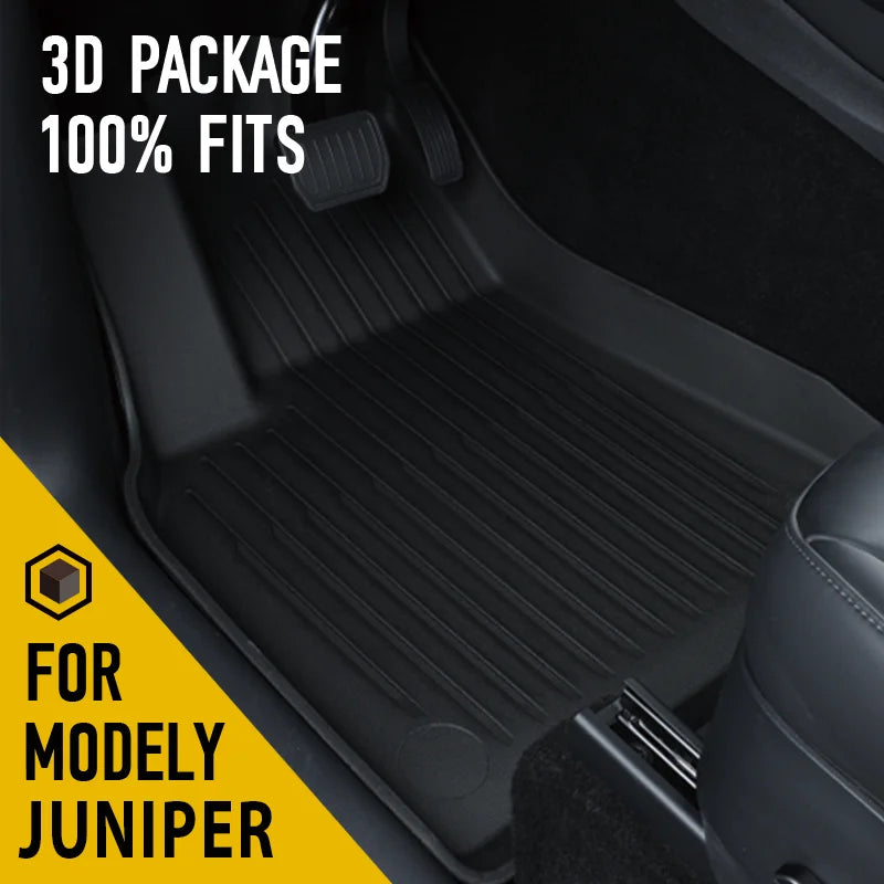 Tesla Model Y 2025+ Juniper TPE Floor Mats – Waterproof Anti-Slip Full Set Car Accessories