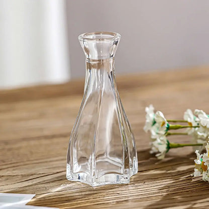 Retro Hydroponic Transparent Glass Vase — INS Style Flower Vase for Desktop, Home, Wedding & Party Decoration