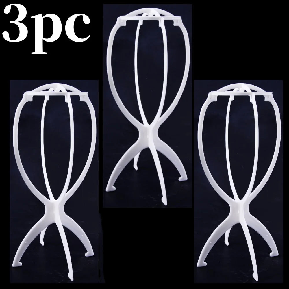 10Pcs Wig Stand Set - Portable Plastic Wig Cap Holder for Home, Salon & Travel Use