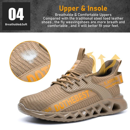 Steel Toe Safety Shoes for Men & Women – Lightweight Puncture-Proof Work Sneakers, Unisex Construction Boots