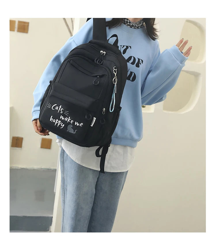 Teen Girls School Backpack | Pink Waterproof Bag for Primary & Middle School Students