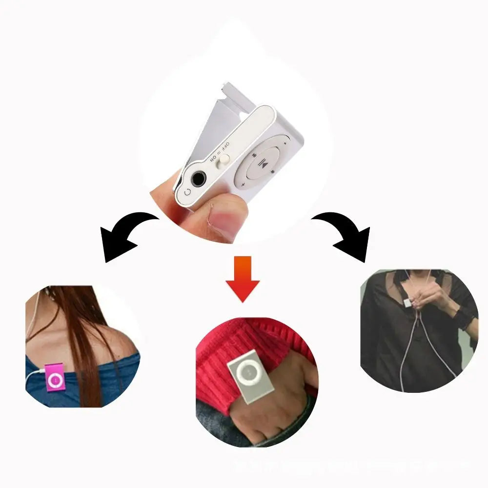 Mini Clip MP3 Player – Portable USB Music Player with TF Card Support, Stylish & Colorful Walkman Design