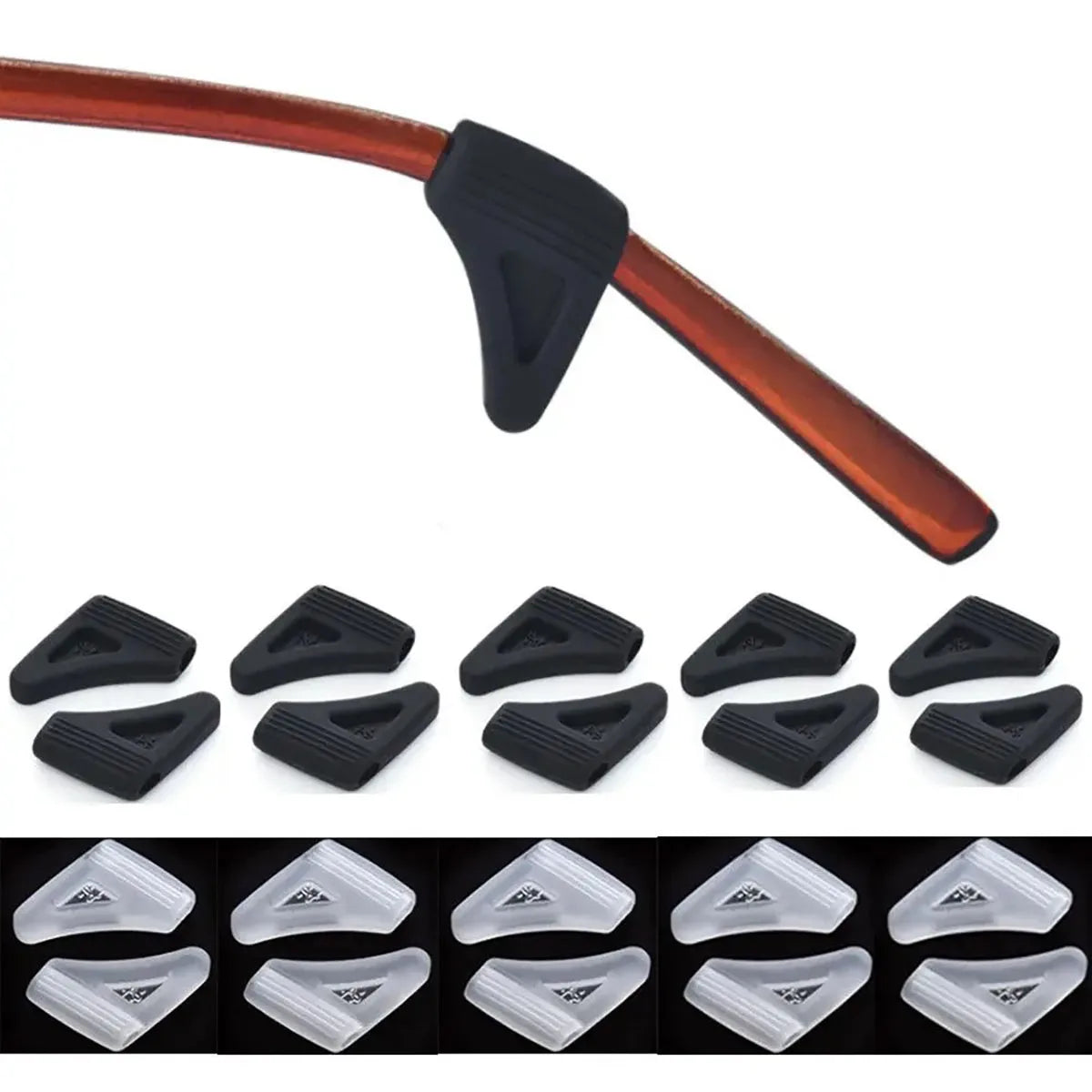 5 Pairs Anti-Slip Silicone Ear Hook Covers | Glasses Leg Sleeves Holder for Sports Sunglasses & Eyewear Accessories