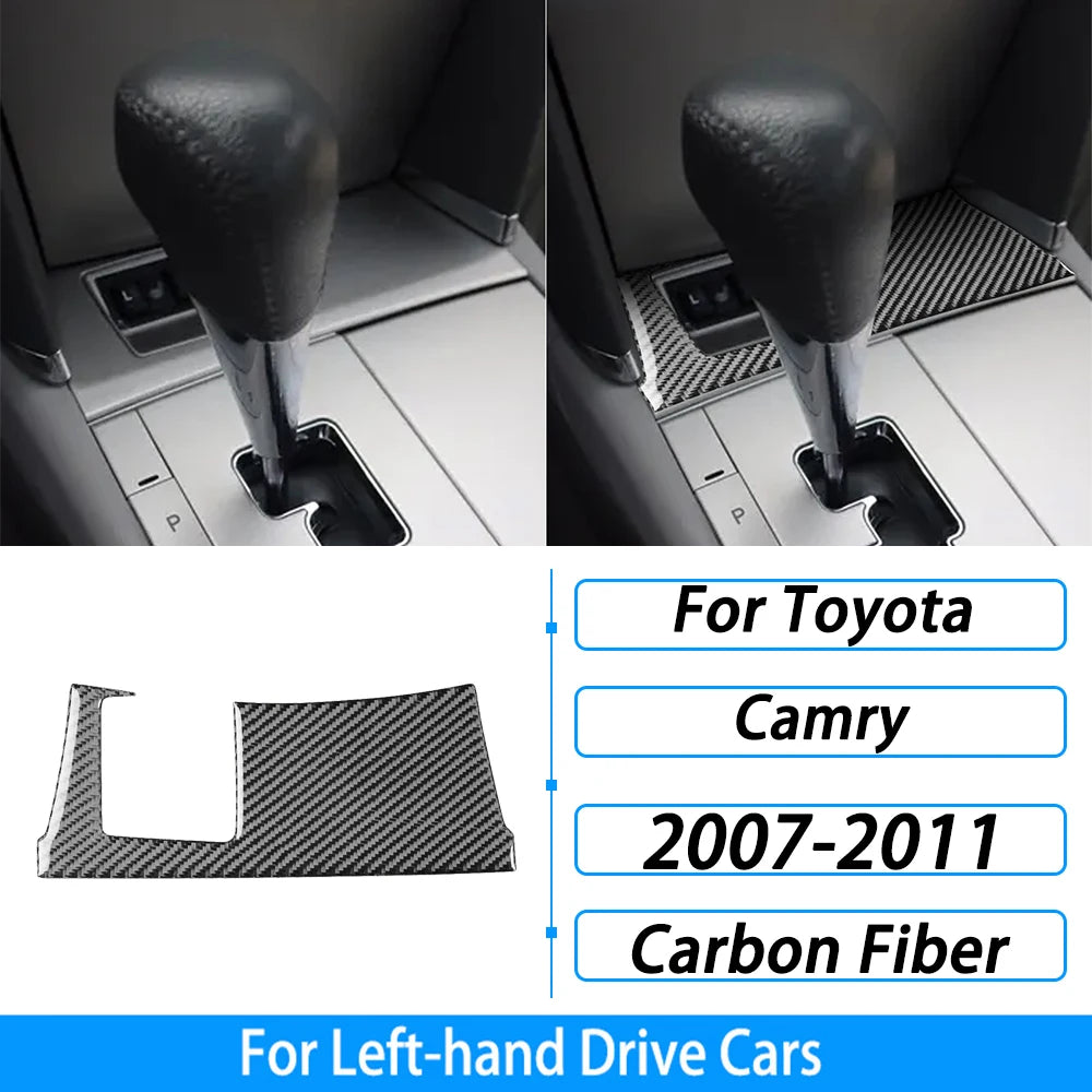 Toyota Camry 2007–2011 Carbon Fiber Interior Trim Set - Center Console, Gear Shift & Air Vent Decorative Covers