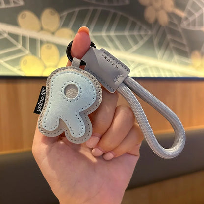 A-Z Leather Initial Keychain - Braided Wristband Pendant for Men & Women, Car, Bag & Phone Case Charm