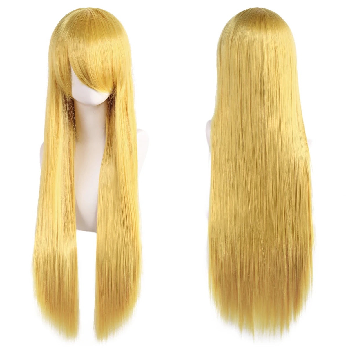 80cm Long Cosplay Wig - Synthetic Straight Hair with Bangs for Lolita Anime Costume Party Styling