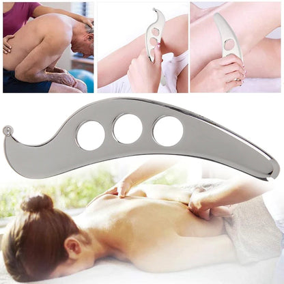 Stainless Steel Gua Sha Tool — Massage Scraping Board for Pain Relief, Myofascial Release & Physical Therapy