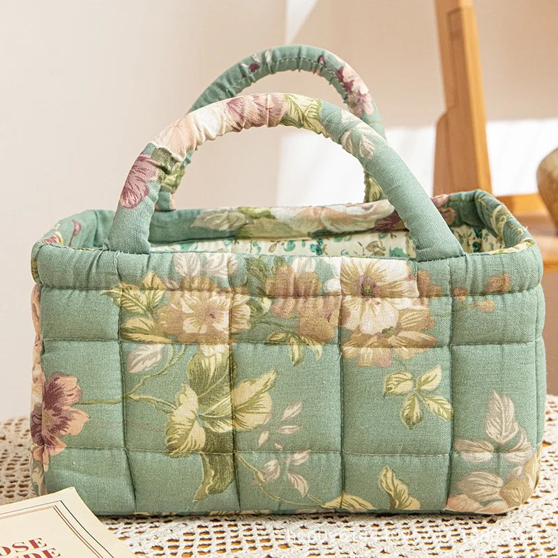 Thickened Cotton Fabric Storage Basket – Small Size Home Organizer for Cosmetics, Toys & Snacks, Household Cloth Storage Bin