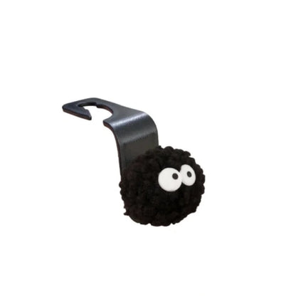 Cute Coal Ball Car Seat Back Hook: Headrest Organizer for Food Bags, Handbags, Clothes - Car Decoration Hanger