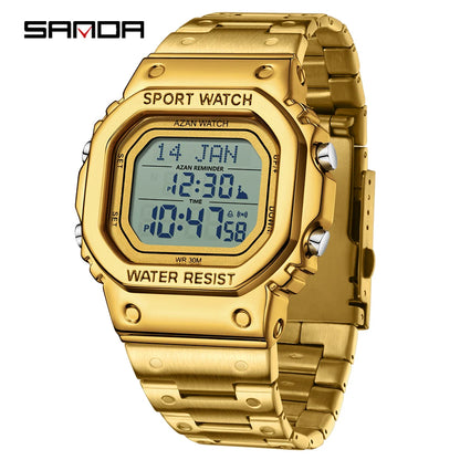 SANDA 2172/2173 Men’s Digital Watch - Multifunction Waterproof LED Electronic Wristwatch
