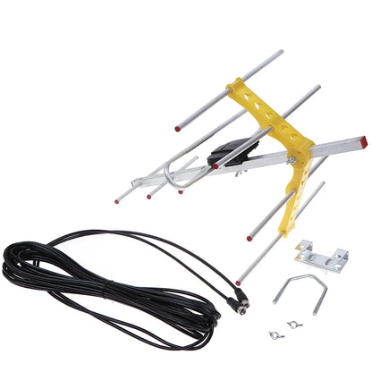 100 Mile Amplified Yagi TV Antenna - Long Range HD UHF/VHF/FM HDTV Signal Receiver