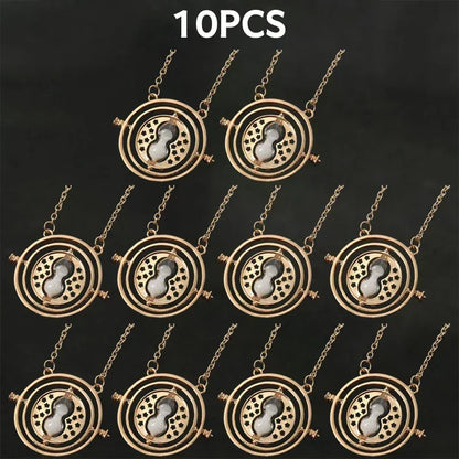 Harry Potter Time-Turner Hourglass Necklace - 360° Rotatable Cosplay Pendant and Unique Mother’s Day Gift