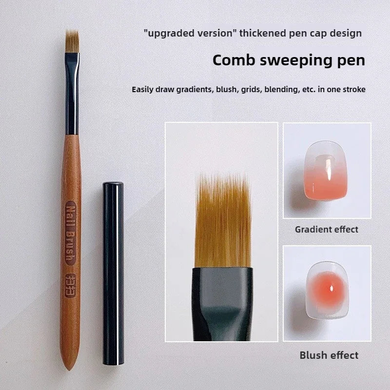 Gradient Nail Art Brush – Acrylic Ombre Pen, DIY UV Gel Painting & Drawing Flowers Nails Brush for Salon Manicure Tools