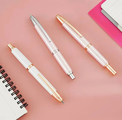 JINHAO 10 Metal Pearl Blue Fountain Pen – EF/F Nib, Pattern Design | Ink Pens for School, Office & Gifts