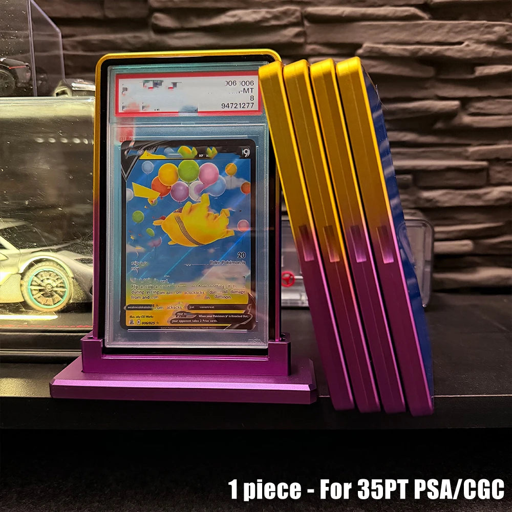 Aluminum Alloy Trading Card Holder - Gradient Metal Case for 35PT PSA & CGC Graded Card Protection