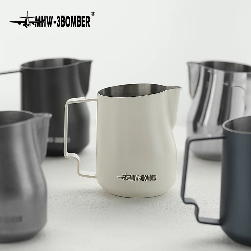 MHW-3BOMBER Turbo Milk Frothing Pitcher – 350ml/450ml Steaming Jug for Professional Foam, Home Barista & Kitchen Use