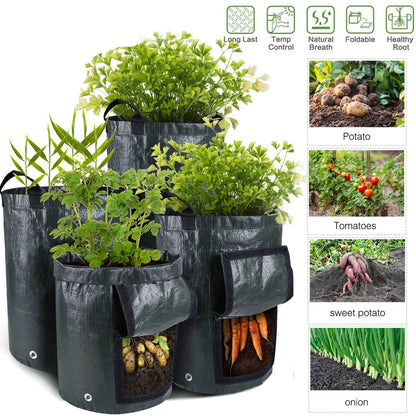 Potato Grow Bags – 3/5/10 Gallon Gardening Planter Bags for Potatoes, Tomatoes, Carrots & Vegetables