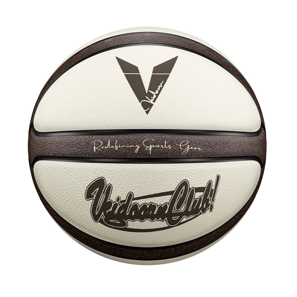 Veidoorn Official Size 7 Basketball — Brown Beige PU, 4-Layer Durable Outdoor Game Ball, Professional Quality