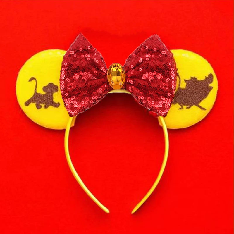 Disney Cartoon Mouse Ears Headband - Sequin Bow Hair Accessory for Girls, Birthday Parties & Cosplay