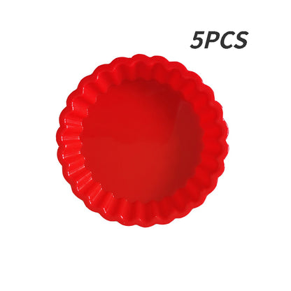 3PCS Silicone Tart Molds – Non-Stick Round Fluted Quiche & Flan Pan with Loose Bases for Cake & Pizza Baking