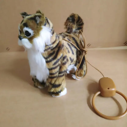 Robot Cat Electronic Plush Toy - Singing, Walking Electric Kitten with Leash Control, Music Pet for Kids