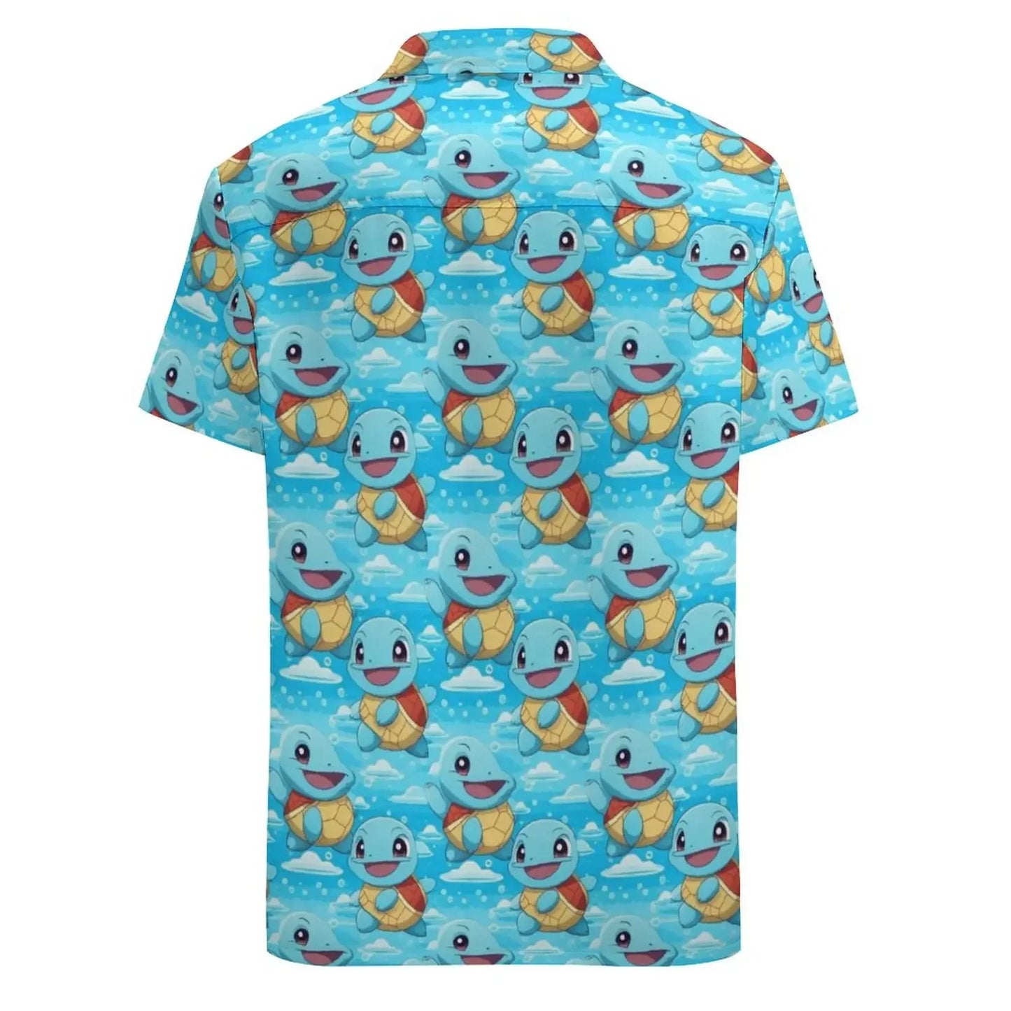 Summer Men's Short Sleeve Shirt – Cute Animal Print, Open Button Lapel, Comfortable Casual Top