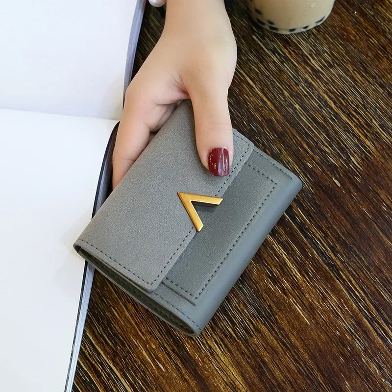 Luxury Mini Leather Wallet for Women – Small Short Fashion Purse with Credit Card Holder