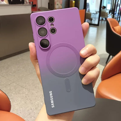 Gradient Color Lens Film Case for Samsung Galaxy S26/S25 FE/S24/S23/S22/S21/S20 Ultra Plus - Soft Silicone Camera Protection Cover