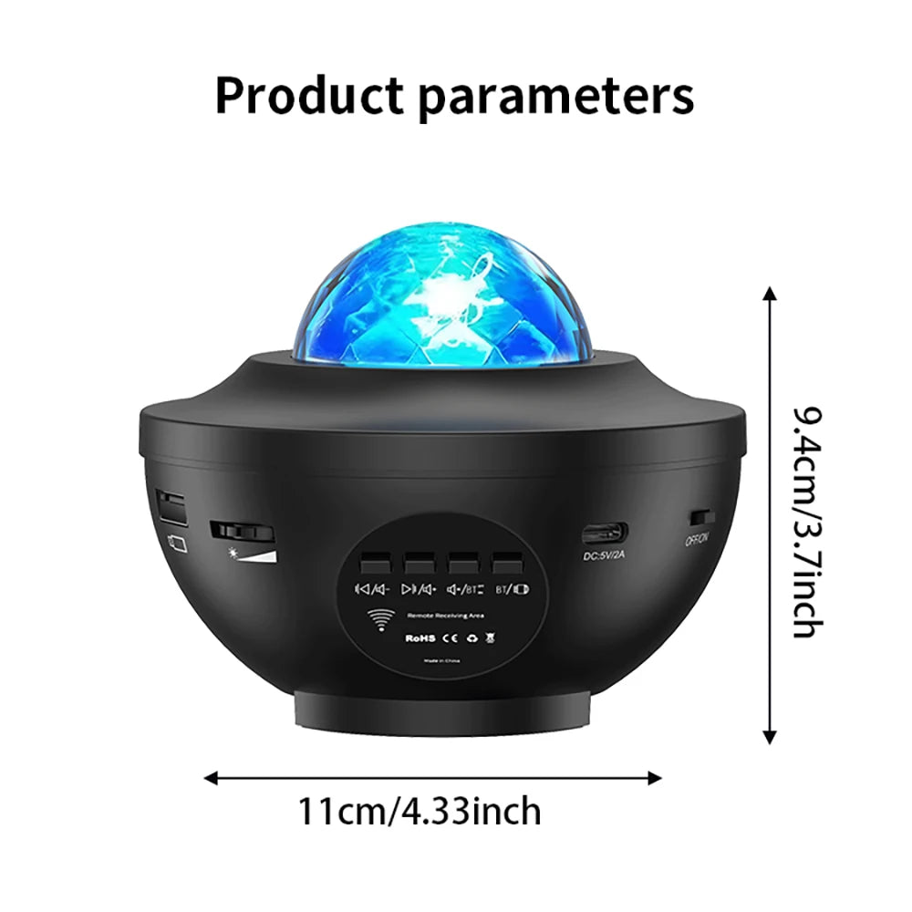 Star Projector Galaxy Projector for Bedroom, Music Speaker, Sound Activated, Remote Control & Timer, Starry Night Light Projector